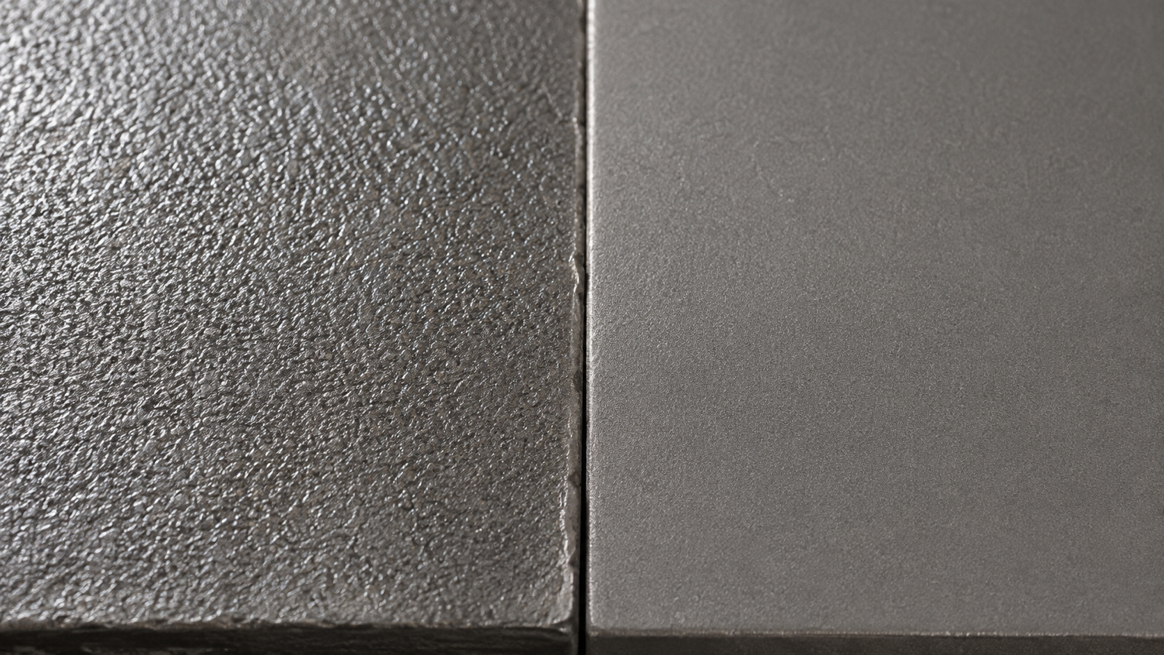 Side-by-side abrasive versus precision-treated surface texture